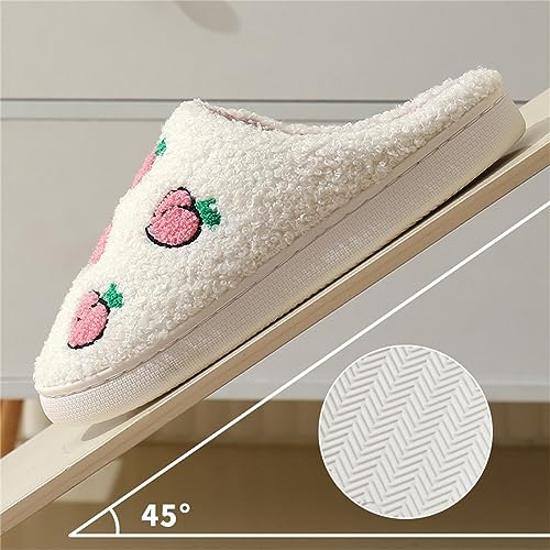 Tellrain Women Slippers Cute Pattern Big Heart Mushroom Warm Soft Bedroom Shoes Fuzzy Closed Toe Sandals Non Slip House Bedroom Slippers - Image 5