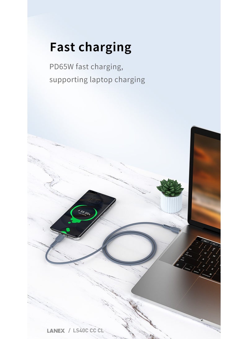 LANEX Lanix  40c Silicone ReinforcLanix Silicone Reinforced Anti-cut Cable Supports All Mobile Phones With 66W Super Speed ​​Type-C Port 1.5med Anti-cut Cable Supports All Mobile Phones With 66W Super Speed ​​Type-C Port 1.5m - Image 3