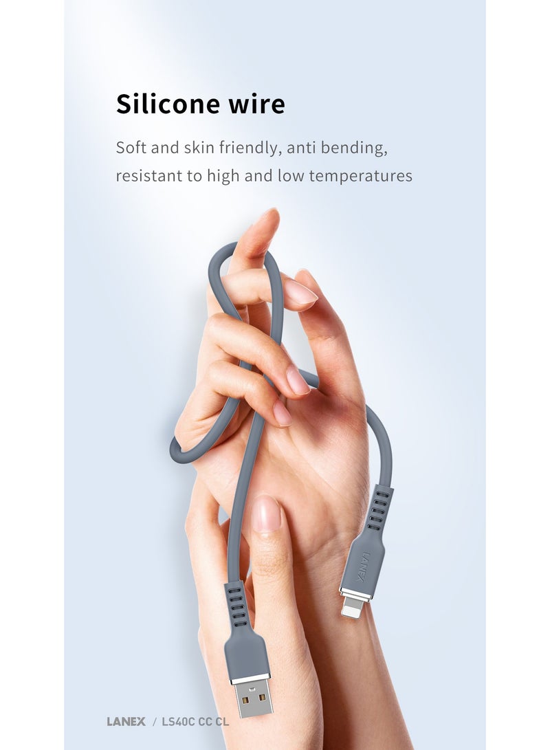 LANEX Lanix  40c Silicone ReinforcLanix Silicone Reinforced Anti-cut Cable Supports All Mobile Phones With 66W Super Speed ​​Type-C Port 1.5med Anti-cut Cable Supports All Mobile Phones With 66W Super Speed ​​Type-C Port 1.5m - Image 4