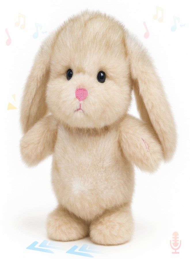 Easfan Talking Bunny Repeats What You Say Walking Singing Stuffed Animal Interactive Plush Toy Funny Animated Toy Speaking for Kids Toddlers Easter Birthday Gift,9'' - Image 1