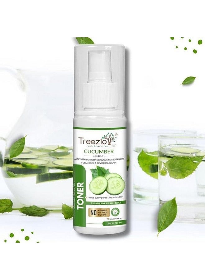 Treezio Cucumber Toner - Purifies Pores & Hydrates Skin | No Sulphate No Paraben | For Men & Women Pack of 2 (100 ml Each) - Image 5