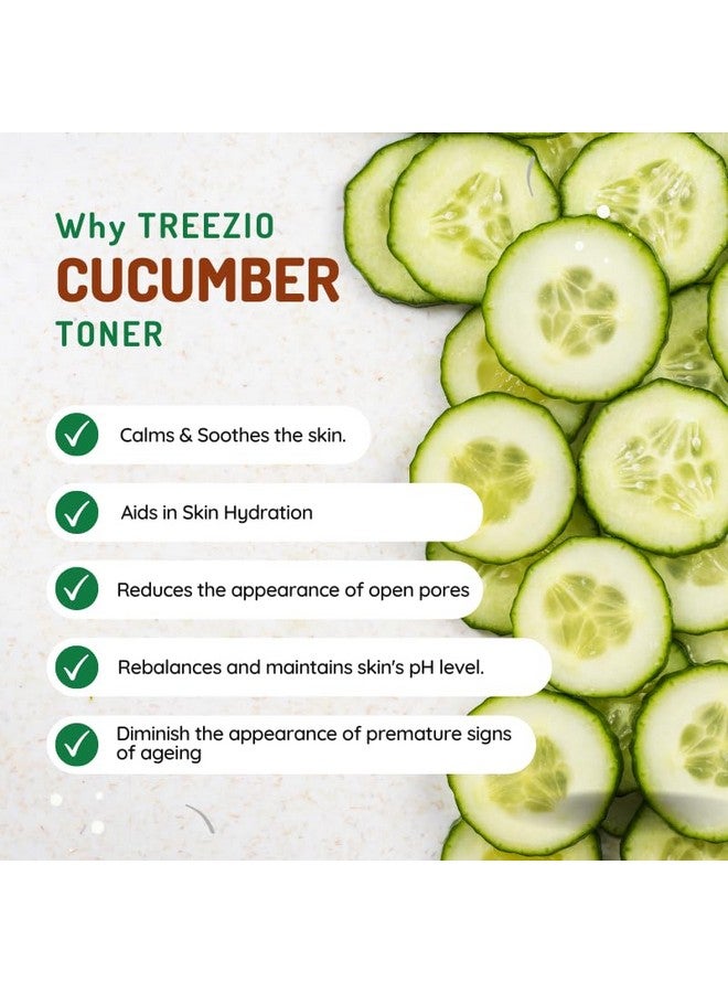 Treezio Cucumber Toner - Purifies Pores & Hydrates Skin | No Sulphate No Paraben | For Men & Women Pack of 2 (100 ml Each) - Image 2