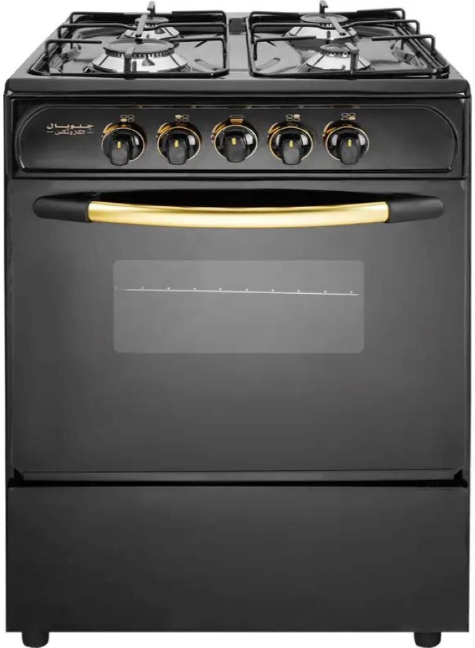 Global Electronics Gas Cooker , 4 Burners , Black Gold