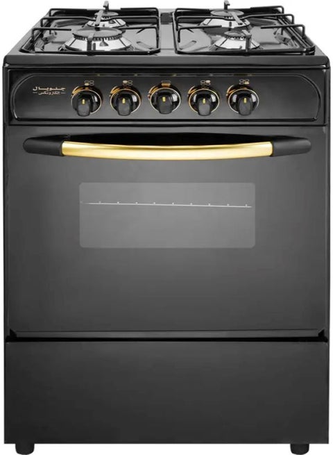 Freestanding Gas Cooker from global electronics - 4 Burners Fully Black  - 55*55 Cm