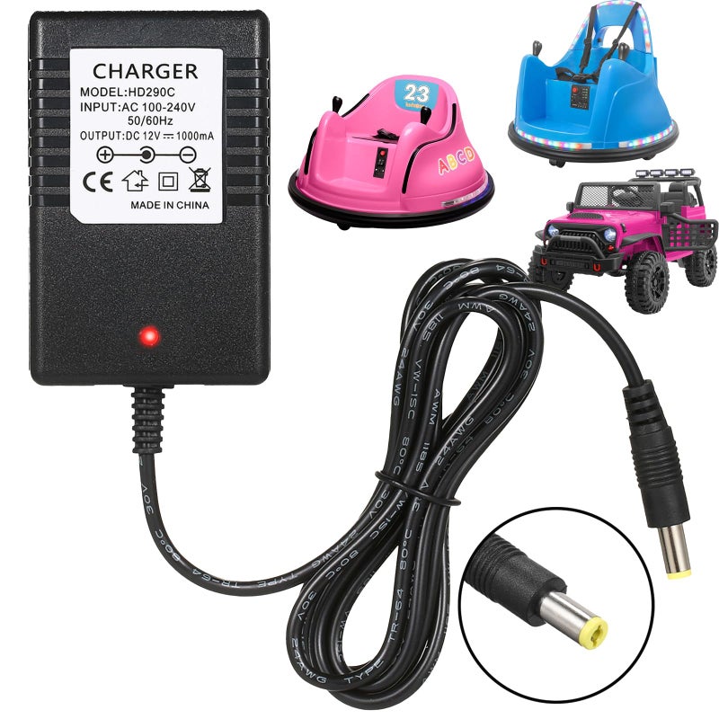TUAGUI 12V Charger For Kidzone Bumper Car 12V Battery Charger For Ride On Toys Cargador Para Carro El?Ctrico De Nio  Kids Bumper Car Replacement Charger - Image 1
