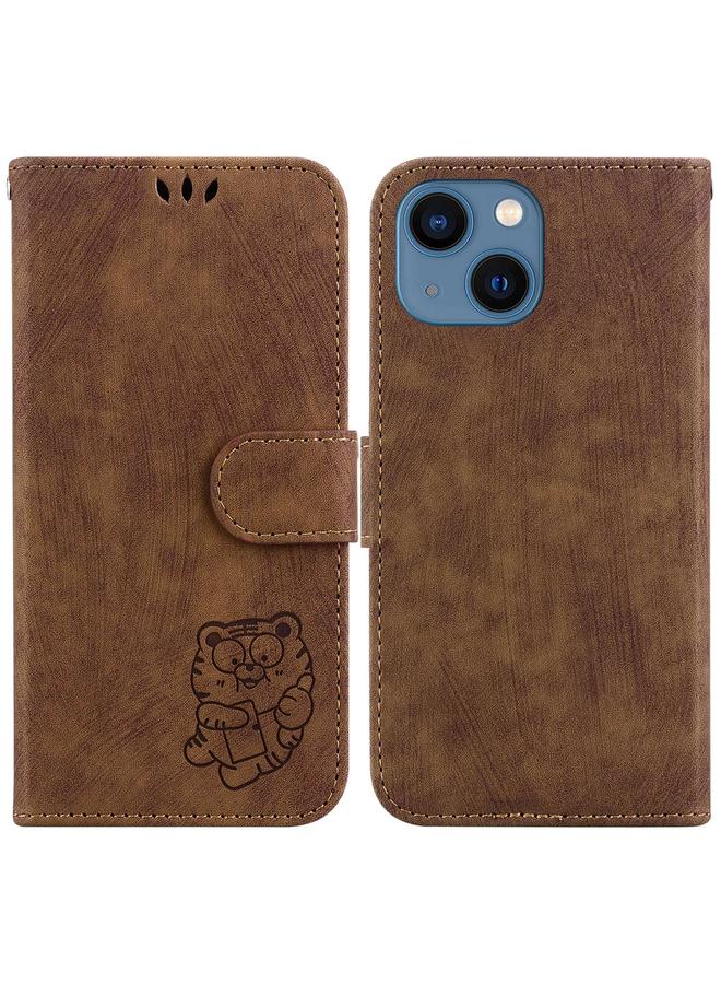 Zaboon Case For iPhone 13 mini Little Tiger Embossed Leather Phone Case - Image 1