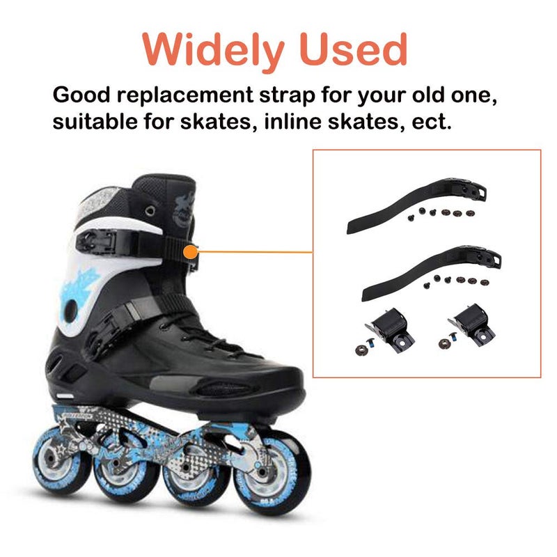 Grneric Roller Skate Strap, 2 Set Replacement Inline Roller Skate Shoes Energy Strap Buckles with Screws Suit for Men Women Kids Outdoor Skating Parts - Image 5