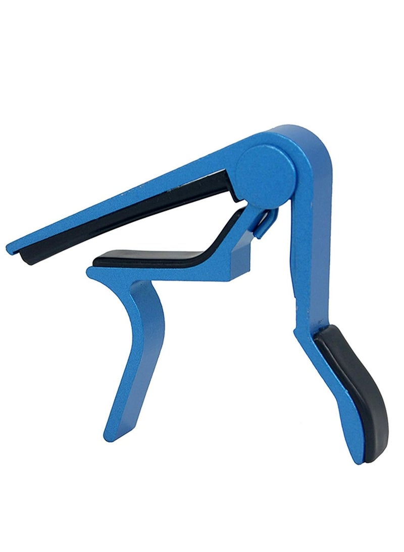 Mike Music Guitar Capo, 6-String Capo for Acoustic and Electric Guitar, Ukulele, Bass, Banjo, Mandolin,Single Handed Capo, Blue Guitar Capo - Image 3