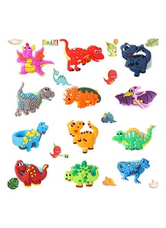 Dinosaur Rubber Rings, Toys Prizes Gift Carnivals Party Favors Cupcake Topper for Kids Boys Birthday Party Favor Supplies Goodie Bag Fillers (12 Pcs)
