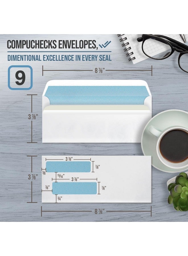Compuchecks Compuchecks Double Window Envelopes #9- Flip and Seal Flap, Security Business Mailing Envelopes - Tamper Evident, Security Tint - 500 Count  - Image 3