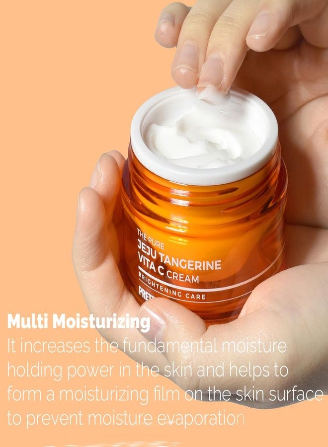 PRETTYSKIN Pure Tangerine Vitamin C Face Cream 1.75 fl.oz. Lightweight, Non-Sticky Moisturize With Jeju Tangerine Extract, Vitamin Complex | Korean Skincare for Hydration & Skin Support - Image 2