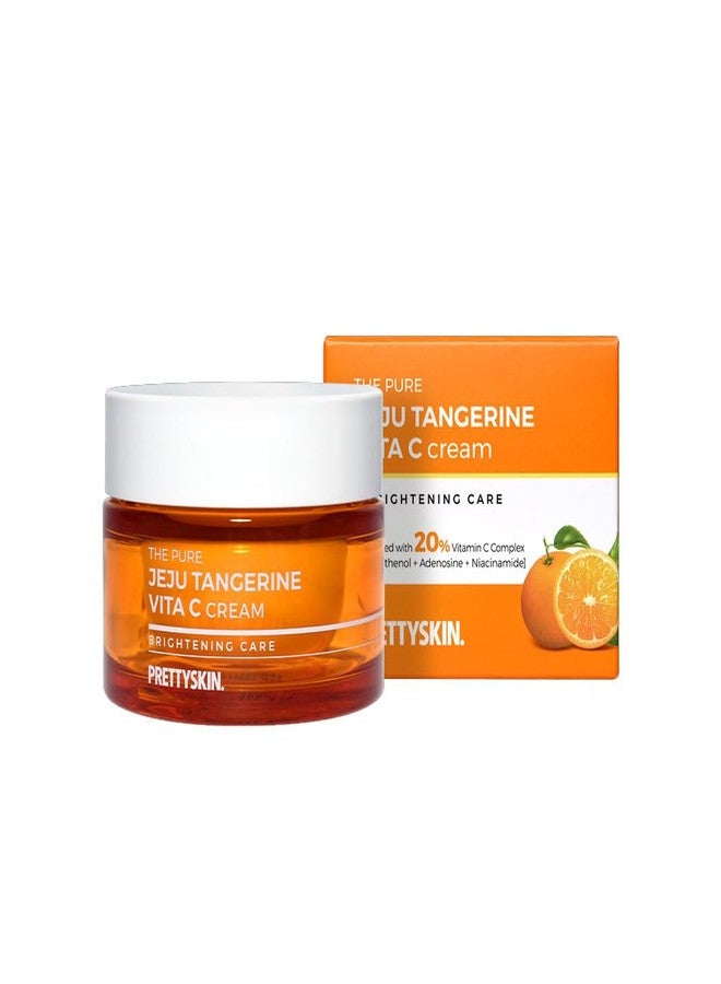 PRETTYSKIN Pure Tangerine Vitamin C Face Cream 1.75 fl.oz. Lightweight, Non-Sticky Moisturize With Jeju Tangerine Extract, Vitamin Complex | Korean Skincare for Hydration & Skin Support - Image 1