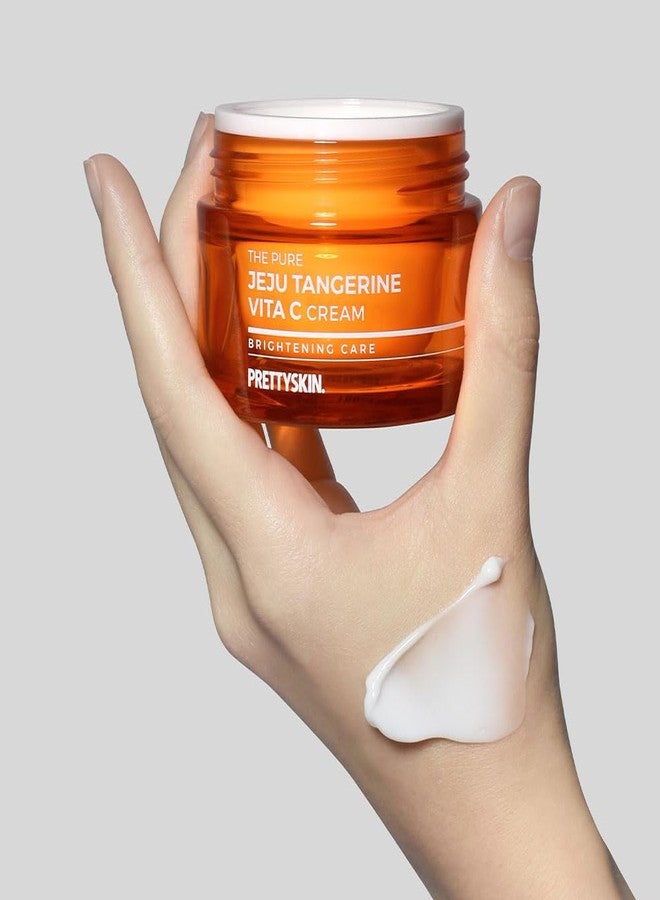 PRETTYSKIN Pure Tangerine Vitamin C Face Cream 1.75 fl.oz. Lightweight, Non-Sticky Moisturize With Jeju Tangerine Extract, Vitamin Complex | Korean Skincare for Hydration & Skin Support - Image 3