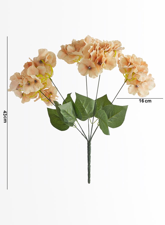 Noon East Hydrangea 1pc Flower Bunch with 5 buds – Peach | 43cm Artificial Flower Bunch | Ideal for Wedding, Living Room Decor, Hotel, Party Decoration, and DIY Décor - Image 3