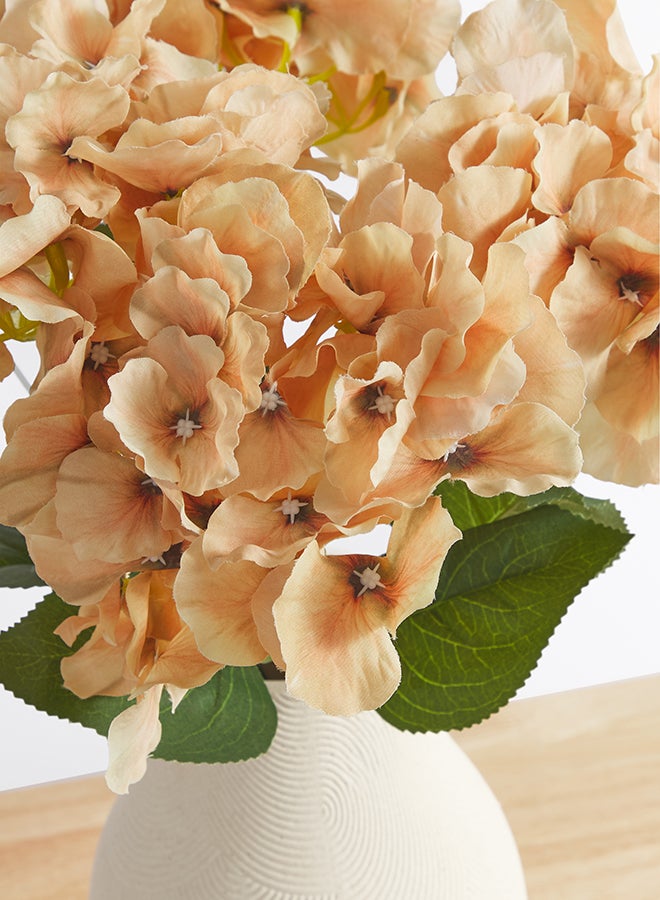 Noon East Hydrangea 1pc Flower Bunch with 5 buds – Peach | 43cm Artificial Flower Bunch | Ideal for Wedding, Living Room Decor, Hotel, Party Decoration, and DIY Décor - Image 2