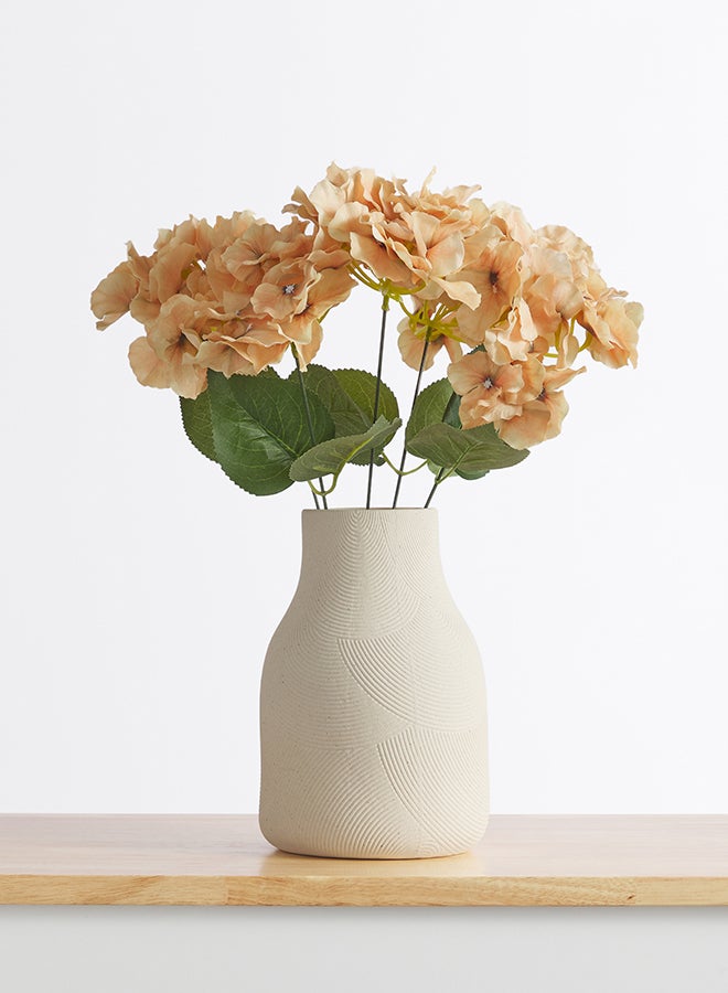 Noon East Hydrangea 1pc Flower Bunch with 5 buds – Peach | 43cm Artificial Flower Bunch | Ideal for Wedding, Living Room Decor, Hotel, Party Decoration, and DIY Décor - Image 1