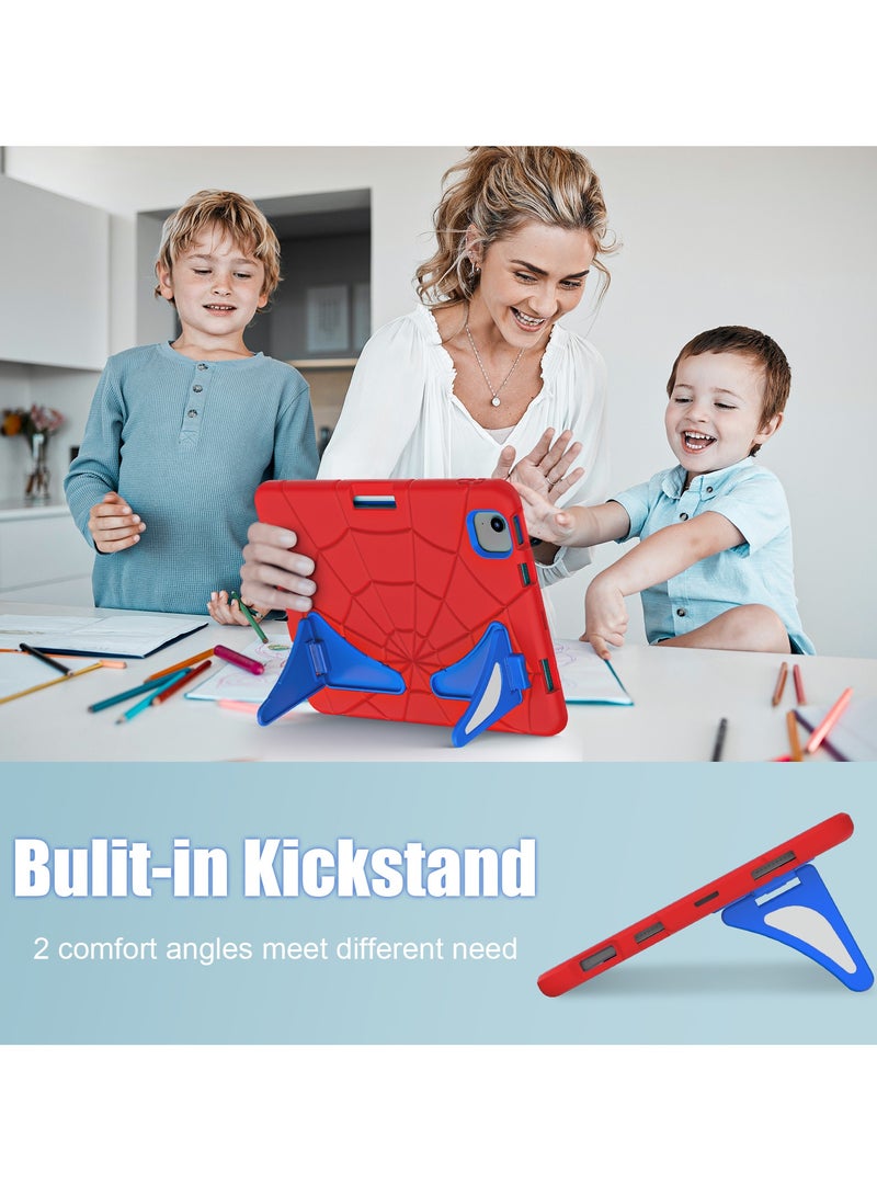 Spider Style Case Compatible for iPad Air 11 inch M2 2024 /iPad  Air 11 inch M3 2025 Shockproof Protective Cover with Pencil Holder Kickstand for Kids Children - Image 2