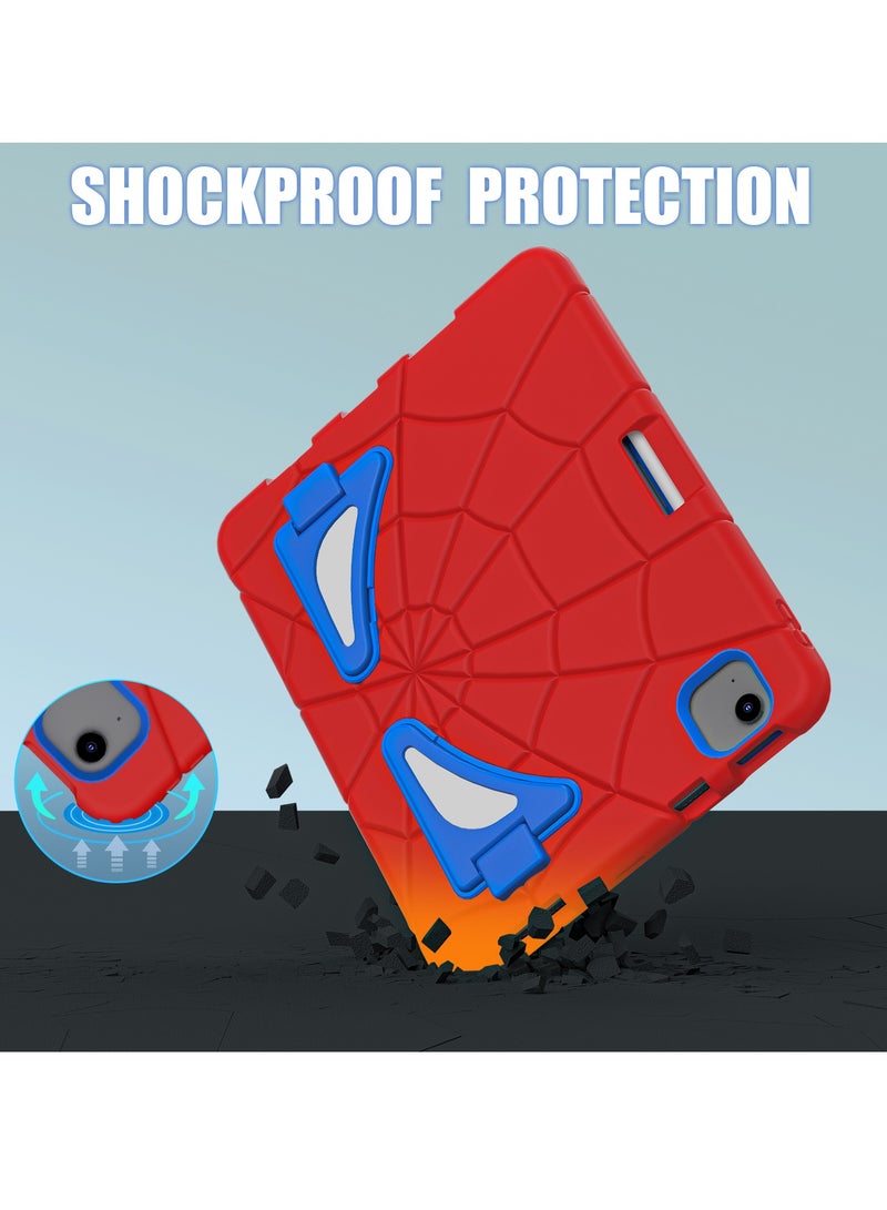 Spider Style Case Compatible for iPad Air 11 inch M2 2024 /iPad  Air 11 inch M3 2025 Shockproof Protective Cover with Pencil Holder Kickstand for Kids Children - Image 3