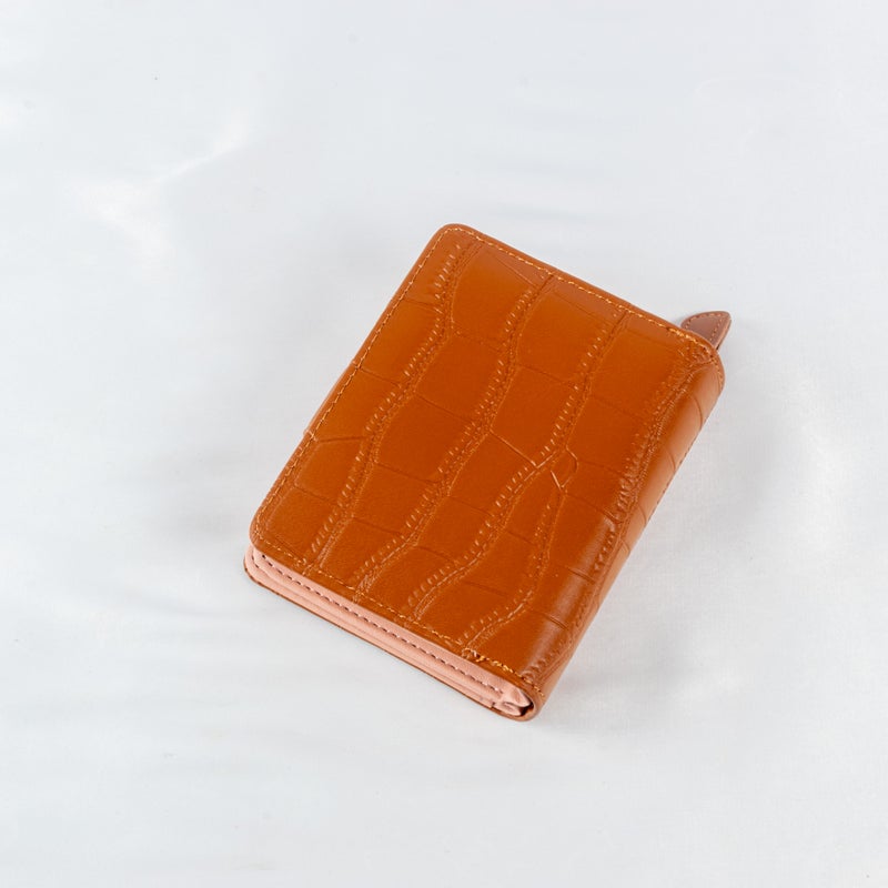 The Black Pearl Accessories Leather Flip Wallet & Card Holder with Multiple  Pockets and Zipped Pocket Brown - Image 2