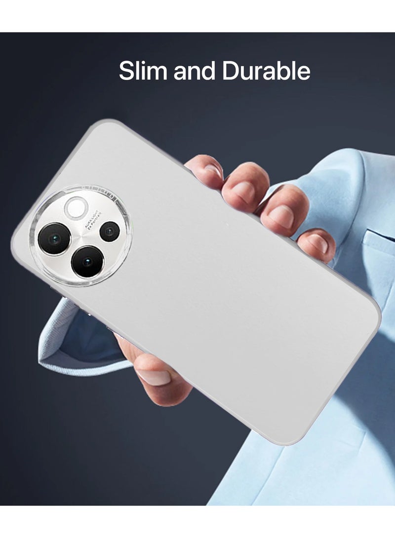 Wtech vivo V40 Lite 5G 2024 SO COOL Series Light Refrative Silicone Protective Raised Plating Camera Lips Bazel - White - Image 4