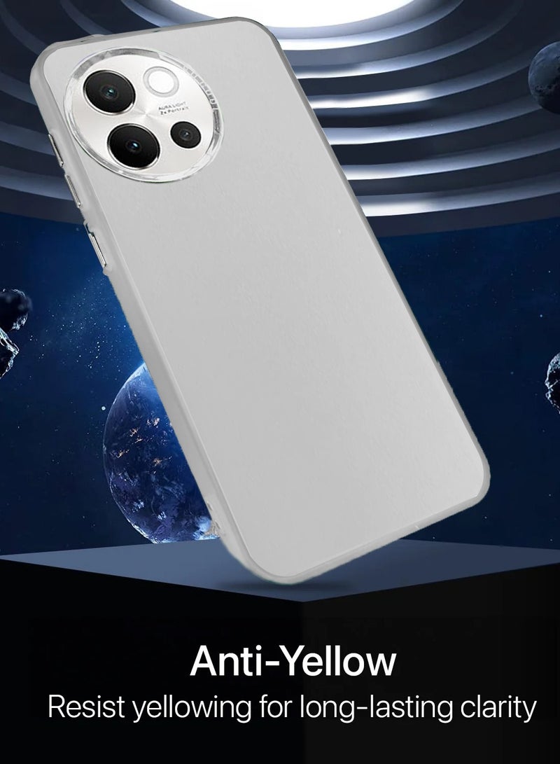 Wtech vivo V40 Lite 5G 2024 SO COOL Series Light Refrative Silicone Protective Raised Plating Camera Lips Bazel - White - Image 5