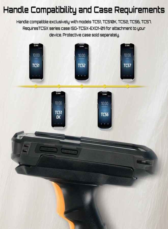 CARPSDZY TC51 Trigger Handle for Zebra TC51 TC510K TC52 TC56 TC57 Handheld Barcode Scanner Mobile Computer, Sensitive Scan Convenient Grip (TRG-TC51-SNP1-01), Must Be Used with Protective Case - Image 2