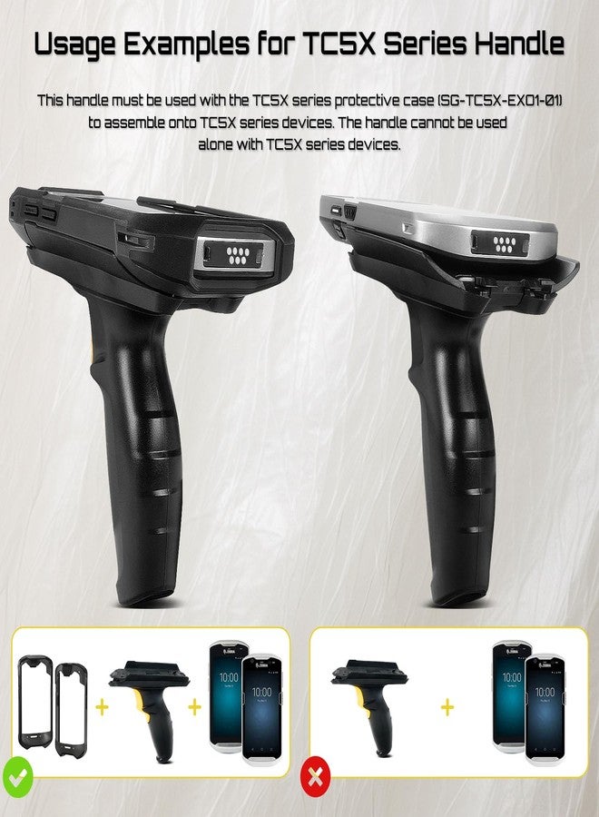 CARPSDZY TC51 Trigger Handle for Zebra TC51 TC510K TC52 TC56 TC57 Handheld Barcode Scanner Mobile Computer, Sensitive Scan Convenient Grip (TRG-TC51-SNP1-01), Must Be Used with Protective Case - Image 3