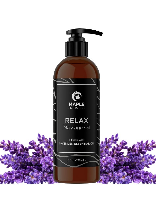Maple Holistics Massage Oil  - Best Anti Aging for Men and Women - Anti Cellulite Massage Oil with All Natural Ingredients - Deep Tissue Relief - Aromatherapy Pure Lavender Essential Oil for Skin - Image 1