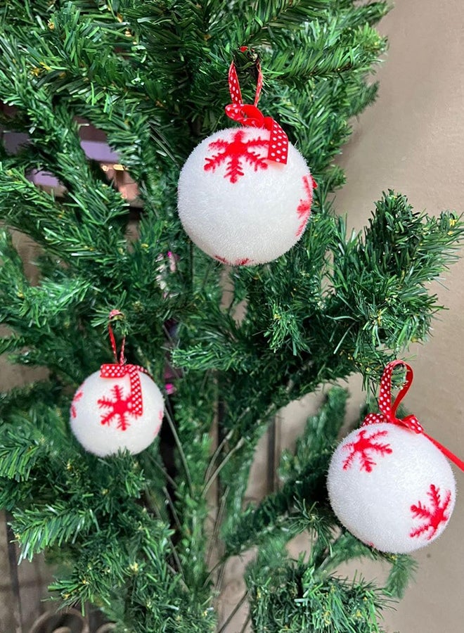 3-Piece Christmas Balls Set 8 Cm White  - Image 2
