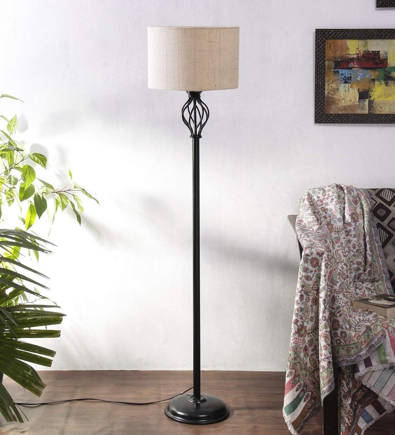 AMDHOME Metal Floor Lamp with Base and Shade White Pack of 1 Lamp Stand 1 Base 1 Weight 1 Shade 14 - Image 2