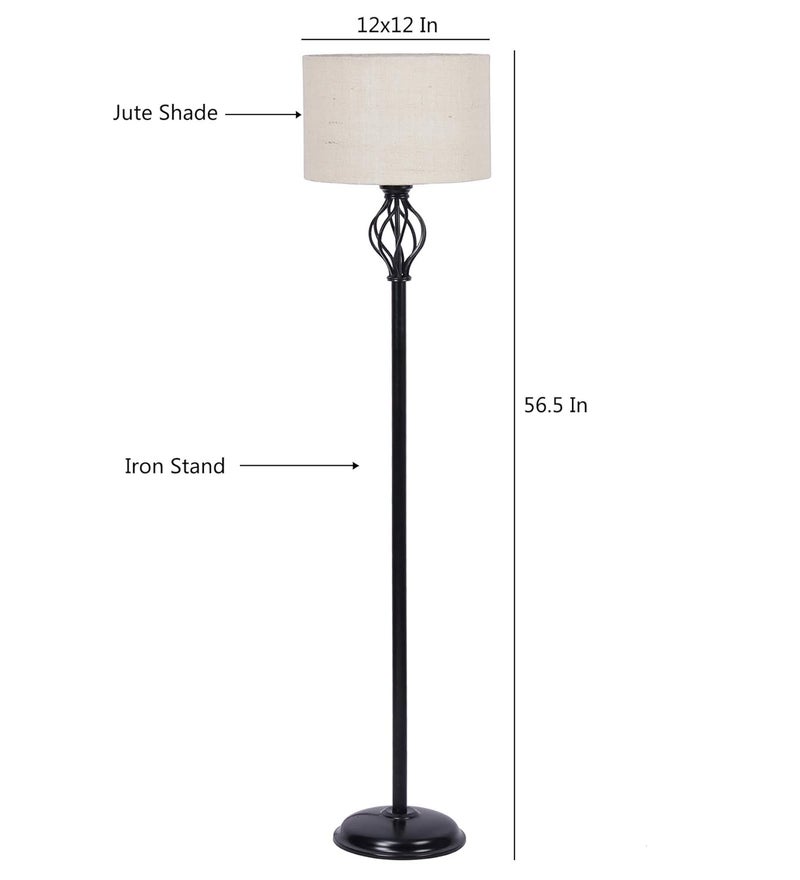 AMDHOME Metal Floor Lamp with Base and Shade White Pack of 1 Lamp Stand 1 Base 1 Weight 1 Shade 14 - Image 4