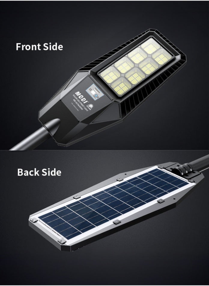مودي مصباح شارع LED يعمل بالطاقة الشمسية، بقوة 300 واط | مستشعر حركة، جهاز تحكم عن بُعد، مصباح خارجي مقاوم للماء، مناسب لإضاءة الحدائق والشوارع والساحات - أبيض ساطع ٦٥٠٠ كلفن - Image 2