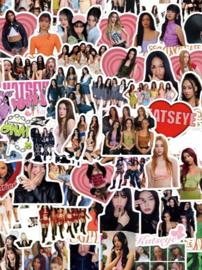 120pcs Katseye Stickers, Katseye Merchandise, Katseye Poster, Katseye Decorative Vinyl Stickers, Suitable For Water Bottles, Guitars, Luggage, Phones, Phone Cases, Laptops, Skateboards, And More, Gift Set