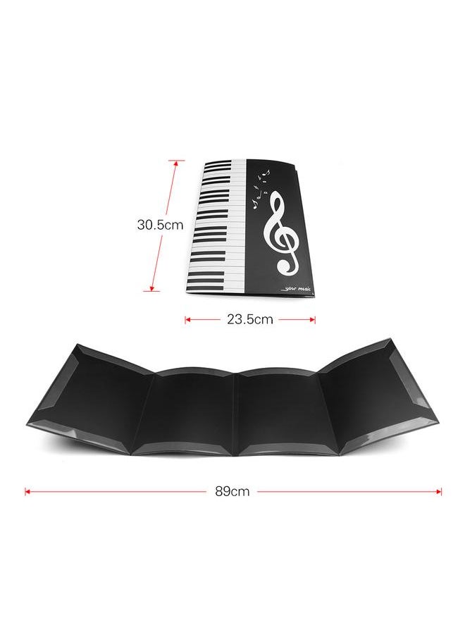 Thoraya Black Sheet Music Folder A4 Size Storage Holder Binder for Stage Musical Instrument Piano Performance  - Image 1