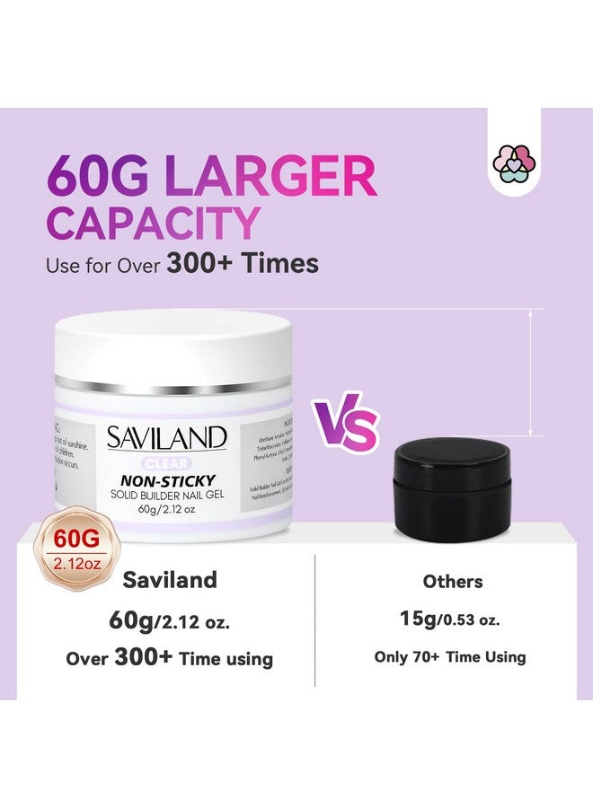 سافي لاند جل بناء أظافر SAVILAND صلب - 60 جرام، سعة كبيرة، جل ثلاثي الأبعاد، جل نحت للأظافر، غير لاصق، جل صلب لليدين، جل نحت، غراء أظافر، جل تمديد مع ترتر، مسحوق أظافر كروم، صالون منزلي - Image 3