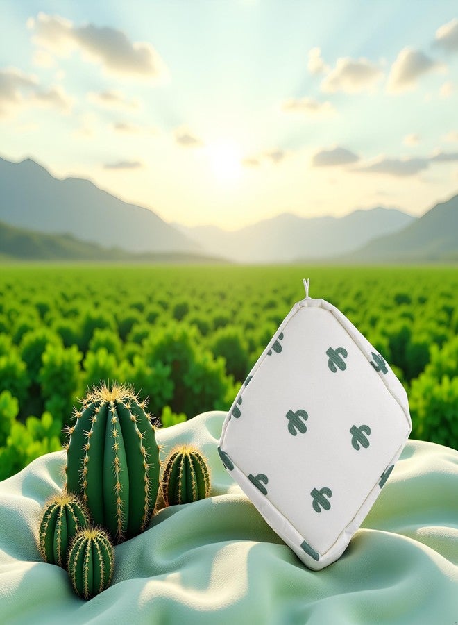 Rosojodg 1Pc Green Cactus Sanitary Napkin Storage Bag with Colorful Print Design Portable Zipper Menstrual Pad Bag for Women Ladies Sanitary Napkins - Image 2