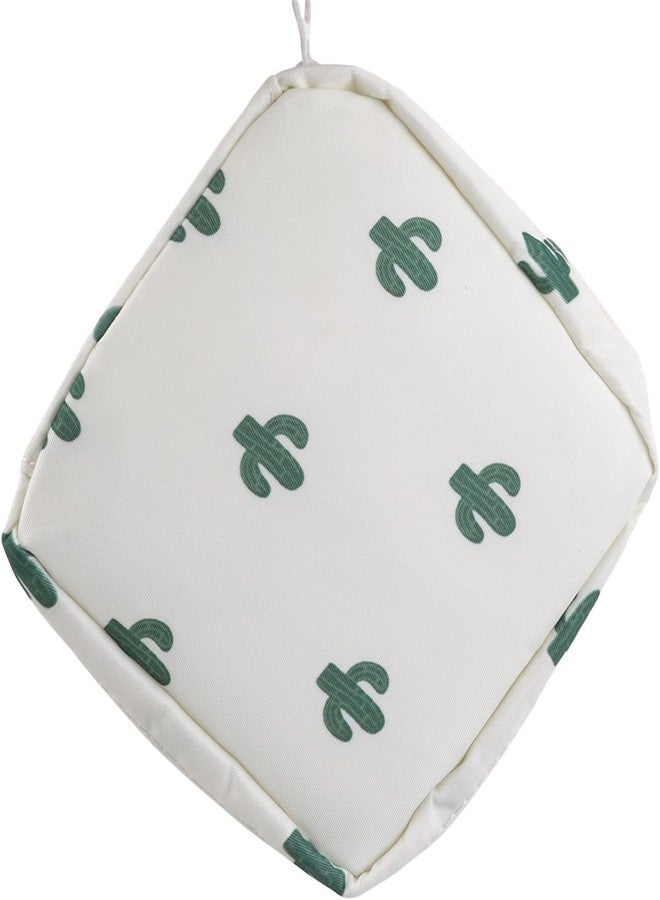Rosojodg 1Pc Green Cactus Sanitary Napkin Storage Bag with Colorful Print Design Portable Zipper Menstrual Pad Bag for Women Ladies Sanitary Napkins - Image 1