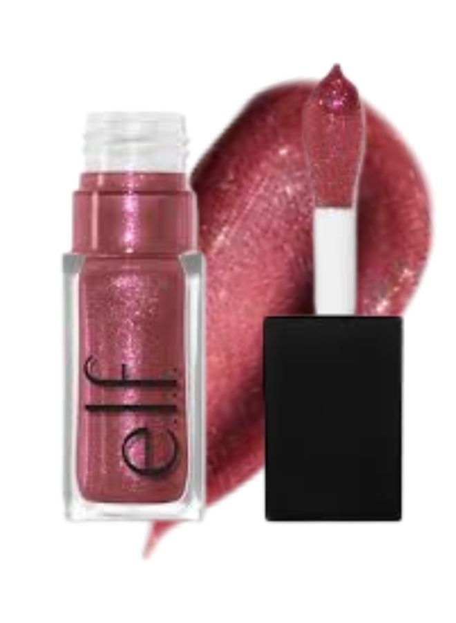 elf e.l.f. Glow Reviver Lip Oil – Divine Wine (Sheer Berry Wine Tint) Hydrating High-Shine Nourishing Lip Oil with Squalane & Fruit Oils – 7.6 ml - Image 1