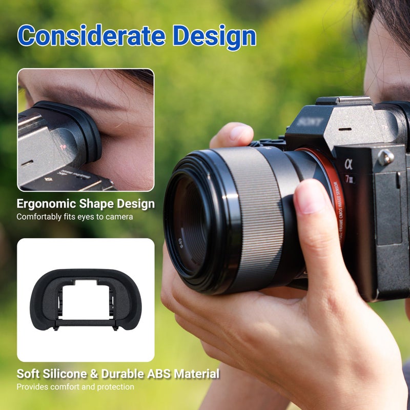 JJC 2-Pack FDA-EP18 Eyecup Eyepiece Eye Cup for Sony A7 A7II A7III A7R A7RII A7RIII A7RIV A7S A7SII A9 A99II A58 for Sony A7 A7 II A7 III A7R A7R II A7R III A7R IV A7S A7S II A99 II A58 Camera - Image 3