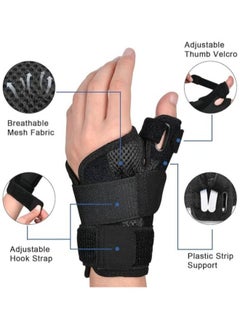 BTFMEI Thumb Splint, Thumb Brace with Wrist Brace for Carpal Tunnel or Tendonitis Pain Relief, for Men or Women,Sprains,Trigger Thumb,Carpal Tunnel,Thumb Stabilizer for Repetitive Strain of Thumb,Left/Right (Black)  - Image 2