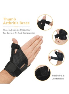 BTFMEI Thumb Splint, Thumb Brace with Wrist Brace for Carpal Tunnel or Tendonitis Pain Relief, for Men or Women,Sprains,Trigger Thumb,Carpal Tunnel,Thumb Stabilizer for Repetitive Strain of Thumb,Left/Right (Black)  - Image 4