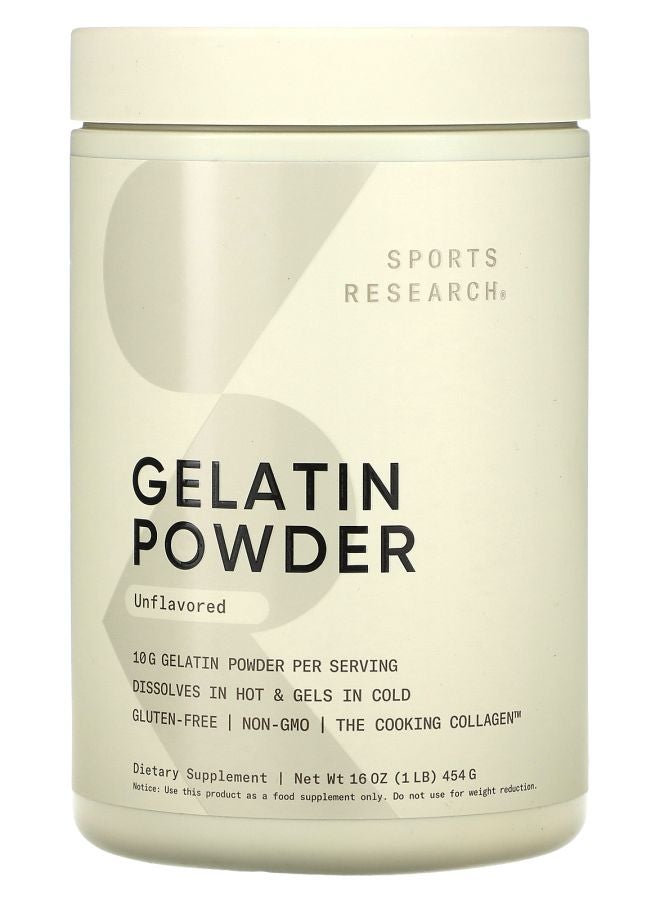 SPORTS RESEARCH Gelatin Powder Unflavored 1 lb (454 g)