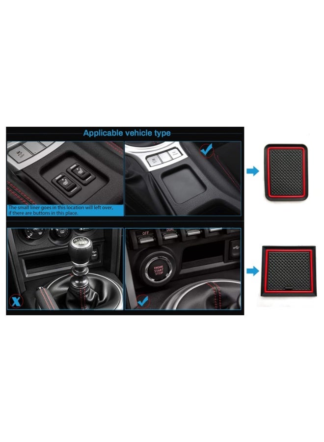 7Cylinder Rubber Non-Slip Car Cup Coaster & Console Mats - Compatible with Toyota 86, Subaru, BRZ Scion, FR-S ( 2013-2020) - 8Pcs. - Image 5