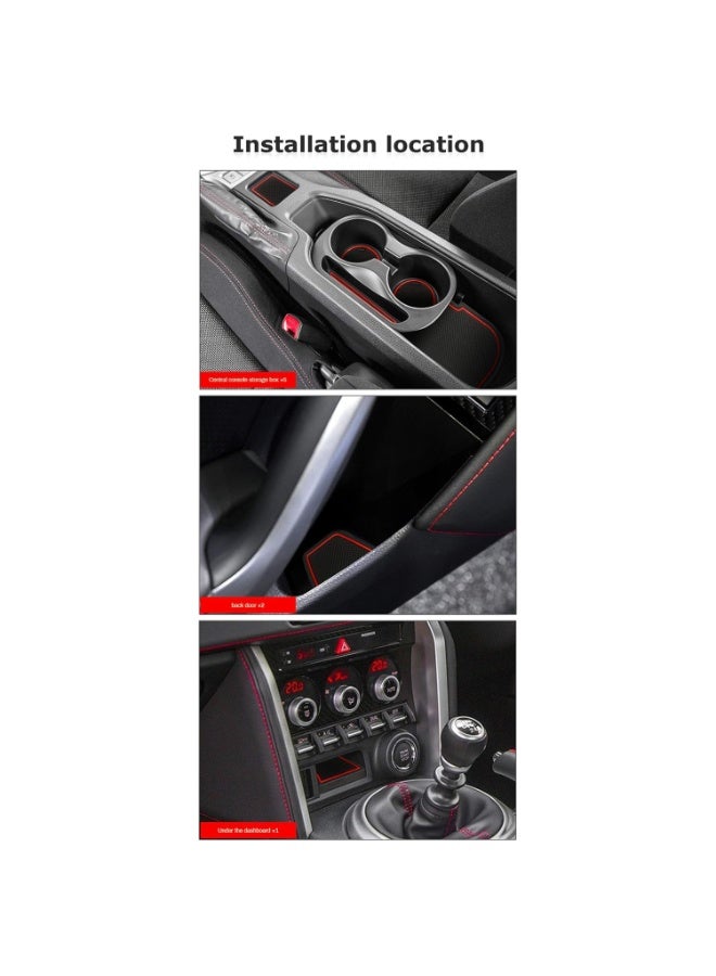 7Cylinder Rubber Non-Slip Car Cup Coaster & Console Mats - Compatible with Toyota 86, Subaru, BRZ Scion, FR-S ( 2013-2020) - 8Pcs. - Image 4