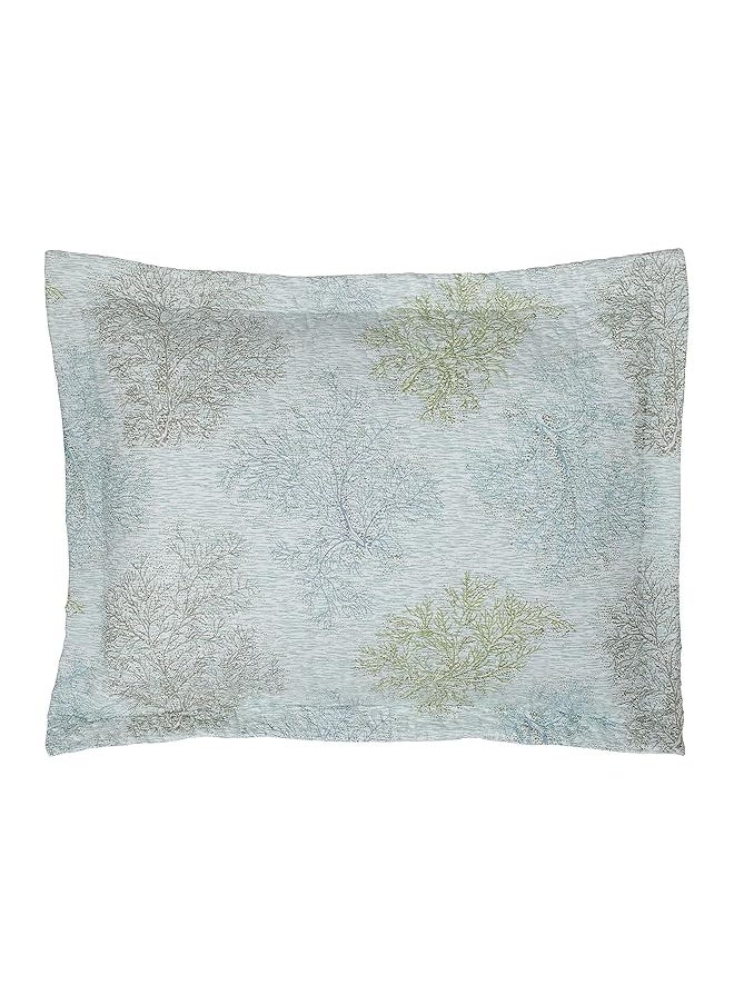 LAURA ASHLEY - Twin Quilt Set Reversible Cotton Bedding With Matching Sham Pre Washed Home Decor For Added Softness Saltwater Blue Twin - Image 1