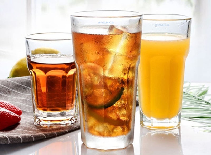 SYANKA Premium Water Glass Tumbler Highball Glasses Set of 6 400ML Transparent Drinking Glass for Iced Tea Cocktail Juice Milkshake Coke Soda - Image 4