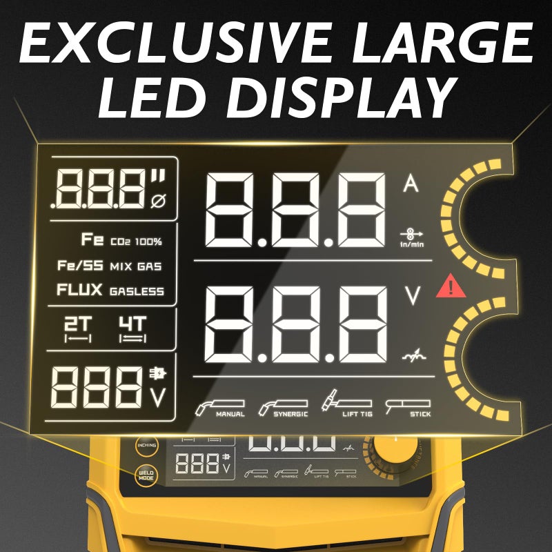 TOOLIOM 160A MIG Welder 4 in 1 Gas MIG/Flux Core MIG/Stick (MMA)/Lift TIG Welding Machine 110/220V Dual Voltage Welder IGBT DC Inverter with LCD Display - Image 3