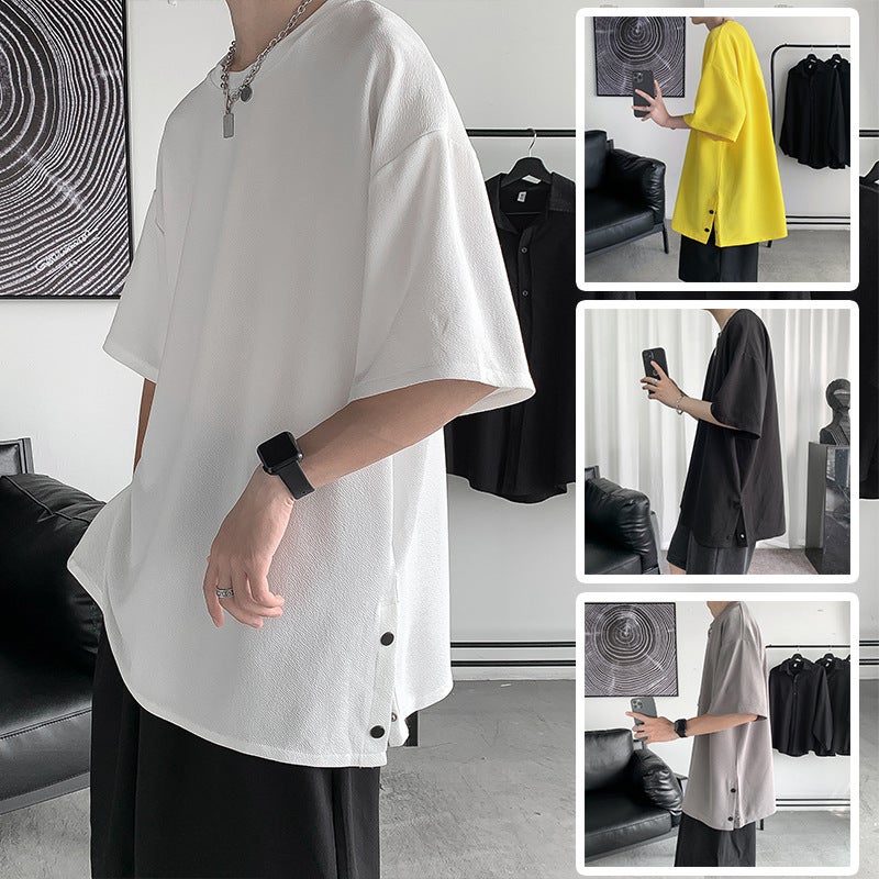 Short-sleeved T-shirt Men's Summer Trendy Brand Fashionable plus size Loose Clothes Men's 2022 New Half-sleeved T-shirt Ins Hong Kong Style - Image 2