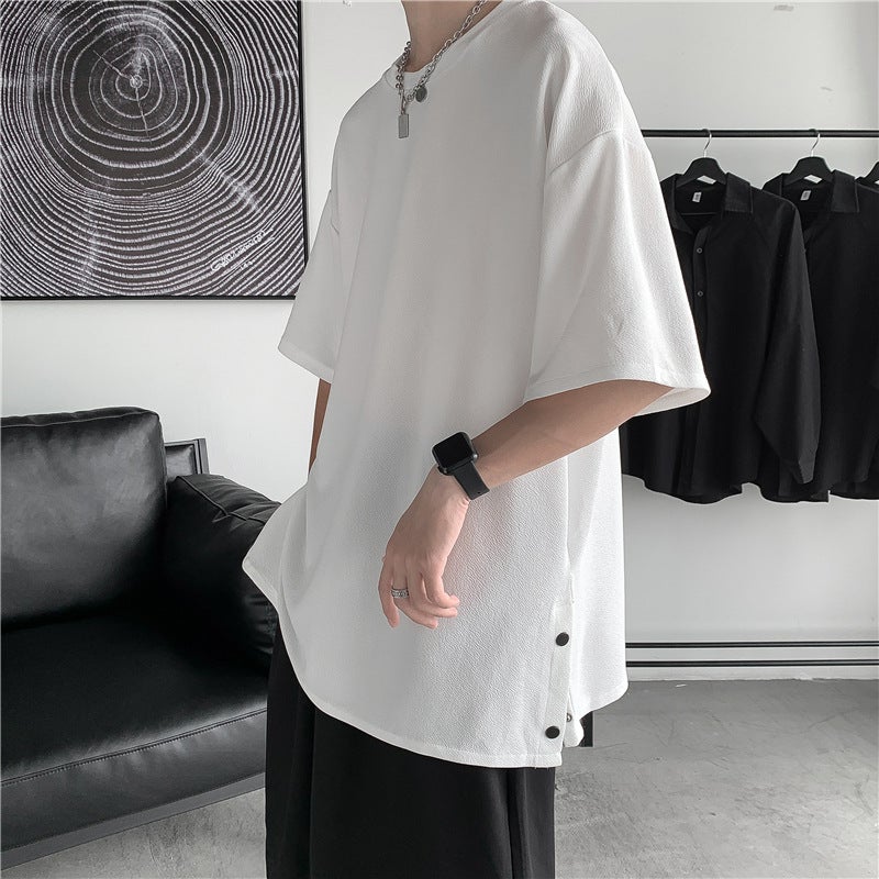 Short-sleeved T-shirt Men's Summer Trendy Brand Fashionable plus size Loose Clothes Men's 2022 New Half-sleeved T-shirt Ins Hong Kong Style - Image 1