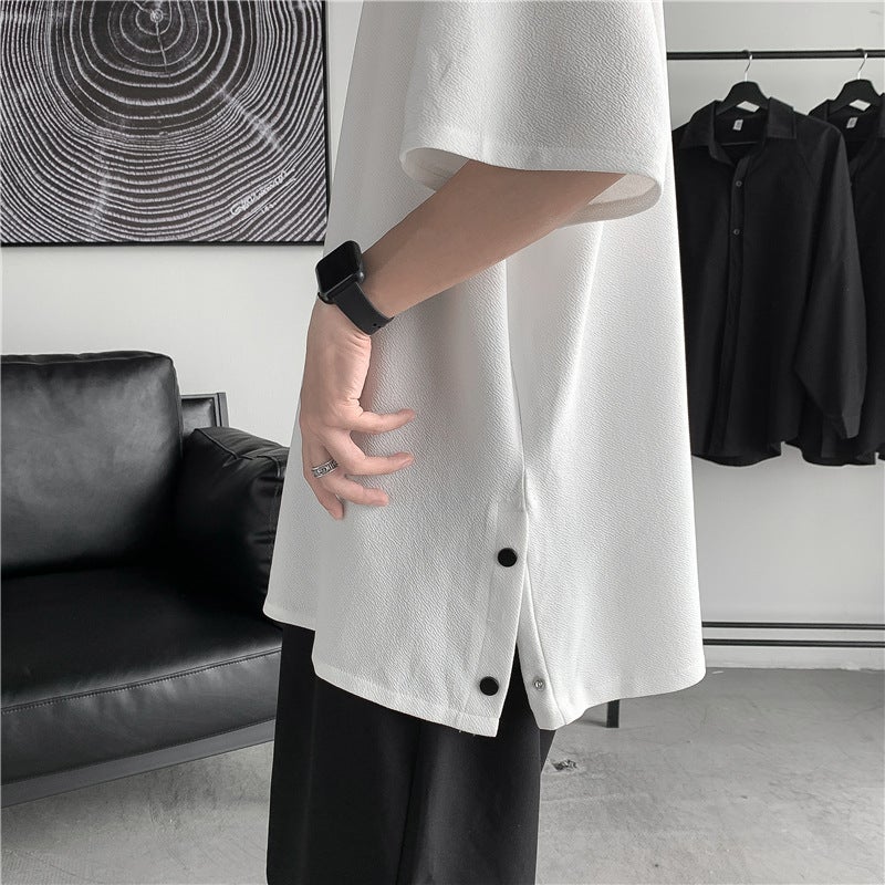 Short-sleeved T-shirt Men's Summer Trendy Brand Fashionable plus size Loose Clothes Men's 2022 New Half-sleeved T-shirt Ins Hong Kong Style - Image 3